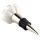 White Base Grey Leaf Ceramic Floral Wine Stopper